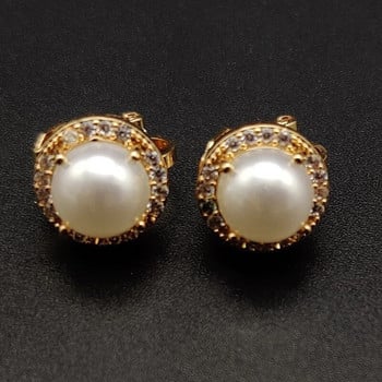 1 Pair Simulated Pearl Clip on Earring Stud Cz Non Pierced Earring for Women Ear Clip Fake Piercing Ear Cuff No Piercing