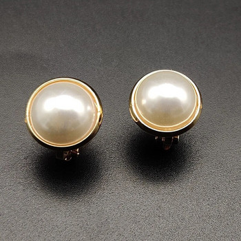 1 Pair Simulated Pearl Clip on Earring Stud Cz Non Pierced Earring for Women Ear Clip Fake Piercing Ear Cuff No Piercing