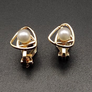 1 Pair Simulated Pearl Clip on Earring Stud Cz Non Pierced Earring for Women Ear Clip Fake Piercing Ear Cuff No Piercing