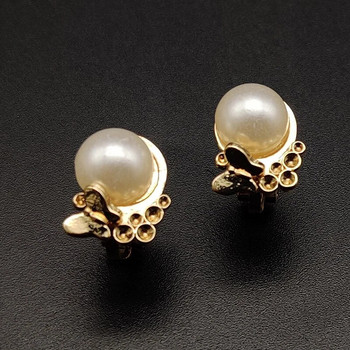 1 Pair Simulated Pearl Clip on Earring Stud Cz Non Pierced Earring for Women Ear Clip Fake Piercing Ear Cuff No Piercing