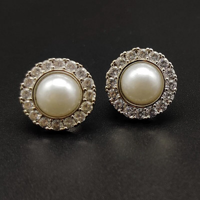 1paar simuleeritud pärliklambriga kõrvarõngal Stud Cz augustamata kõrvarõngas naistele kõrvaklamber võlts augustamine kõrvarõngas kõrvamansett augustamata