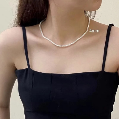 2022. gada franču vintage, vienkāršas, ikdienišķas simulētas pērļu krelles, sirds kulonu kaklarota, kaklarota ballītes rotaslietas