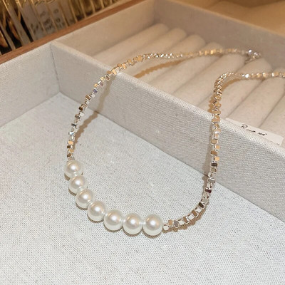 2022. gada franču vintage, vienkāršas, ikdienišķas simulētas pērļu krelles, sirds kulonu kaklarota, kaklarota ballītes rotaslietas