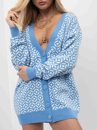 Sieviešu leopards rudens džemperis jaciņš, brīvi plankumaini dzīvnieku apdrukāti sieviešu ziemas eleganti džemperi ar vienrindu trikotāžas tops