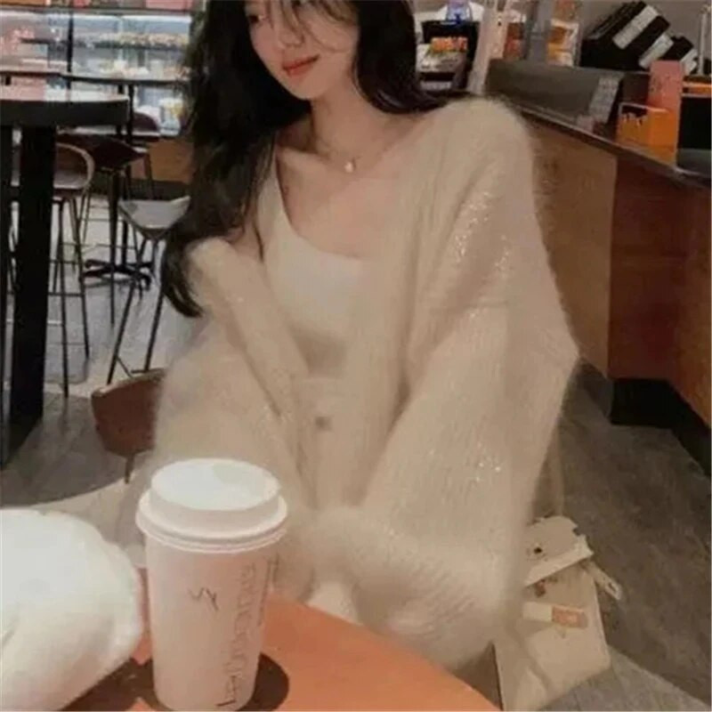 Naiste kampsun kardigan kevadsügis Täisvärviline V-kaelusega pikkade varrukatega üherealine ülaosa lahtised naisterõivad