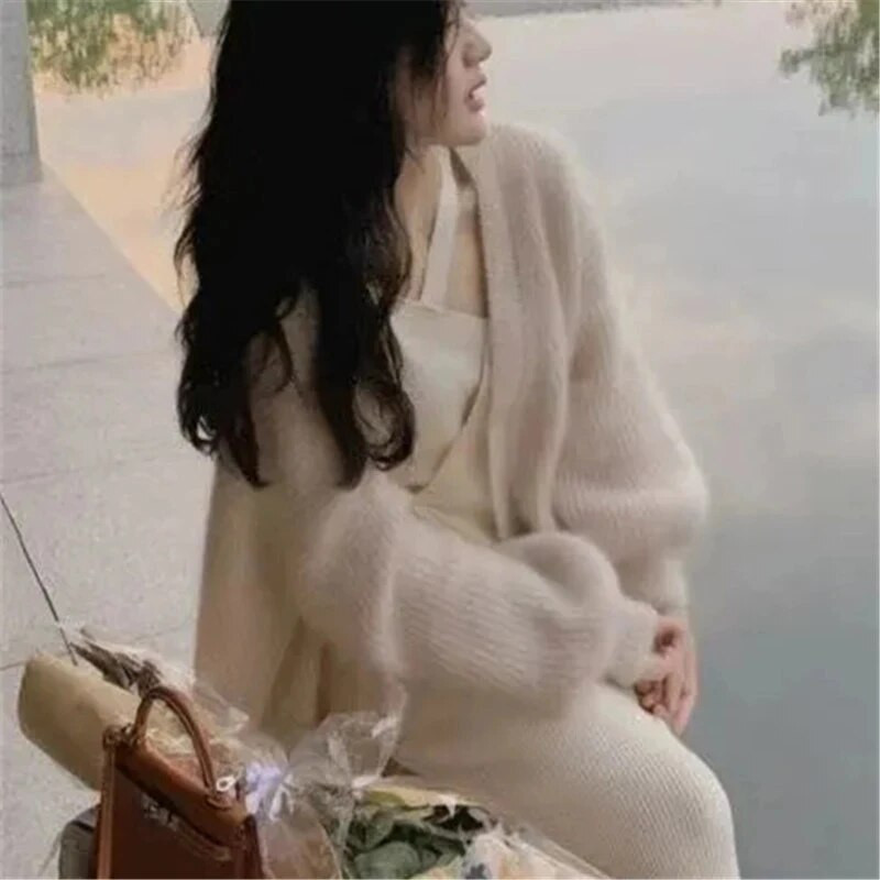 Naiste kampsun kardigan kevadsügis Täisvärviline V-kaelusega pikkade varrukatega üherealine ülaosa lahtised naisterõivad