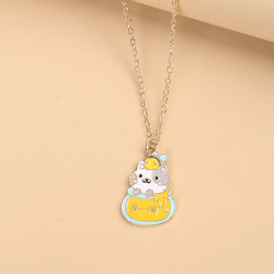 Mood multifilmid kohvitass kassi metallist emailiga ripats kaelakee loominguline trendikas armas naiste ehted aksessuaarid kingitus sõpradele