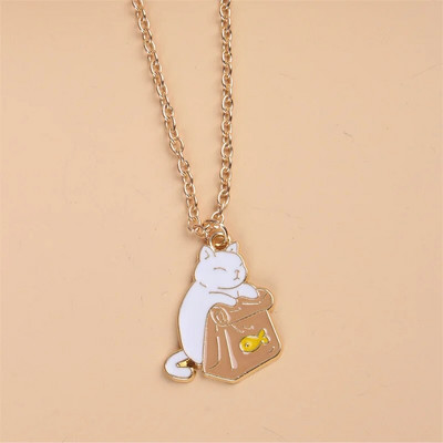 Mood multifilmid kohvitass kassi metallist emailiga ripats kaelakee loominguline trendikas armas naiste ehted aksessuaarid kingitus sõpradele