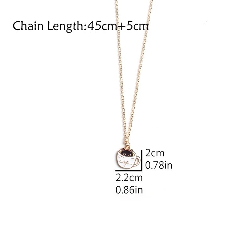 Mood multifilmid kohvitass kassi metallist emailiga ripats kaelakee loominguline trendikas armas naiste ehted aksessuaarid kingitus sõpradele