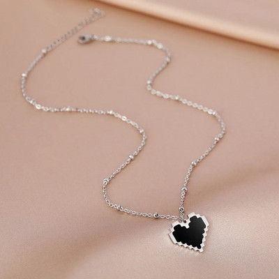 Nerūsējošā tērauda kaklarotas ģeometriski grezni elegance sirds apaļi kuloni atslēgas kaula ķēdes kaklarota sievietēm rotaslietas smalka dāvana