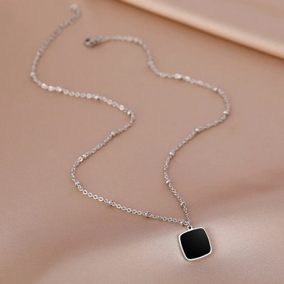 Nerūsējošā tērauda kaklarotas ģeometriski grezni elegance sirds apaļi kuloni atslēgas kaula ķēdes kaklarota sievietēm rotaslietas smalka dāvana