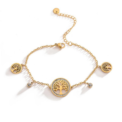 NEWBUY 2023 kuum allahindlus kullavärvi 316L roostevabast terasest ketiga käevõrud mitmekihilised elupuust südamekäevõrud naiste pulmajuveelid