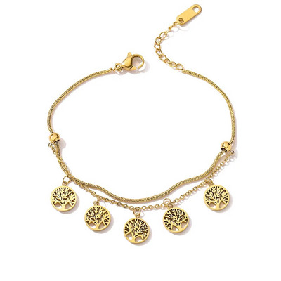 NEWBUY 2023 kuum allahindlus kullavärvi 316L roostevabast terasest ketiga käevõrud mitmekihilised elupuust südamekäevõrud naiste pulmajuveelid