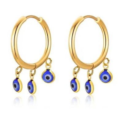 Vintage Evil Eye zelta krāsas auskari sievietēm ģeometriski vienkārši pārspīlēti etniskā stila skropstas auskari Joyero Brincos