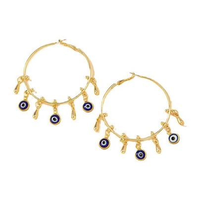 Vintage Evil Eye zelta krāsas auskari sievietēm ģeometriski vienkārši pārspīlēti etniskā stila skropstas auskari Joyero Brincos