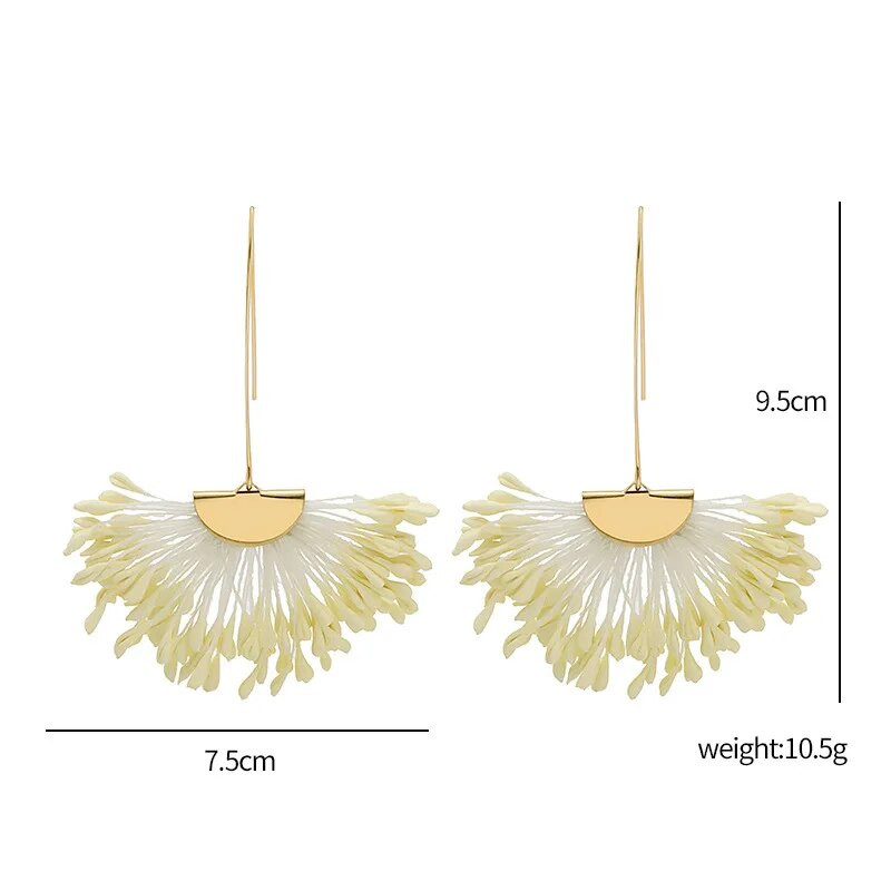 Boho sektori lilledega loomingulised kõrvarõngad naistele Moeavaldused Rippuvad disaineri naise kõrvarõngad Boheemlaslikud elegantsed peoehted