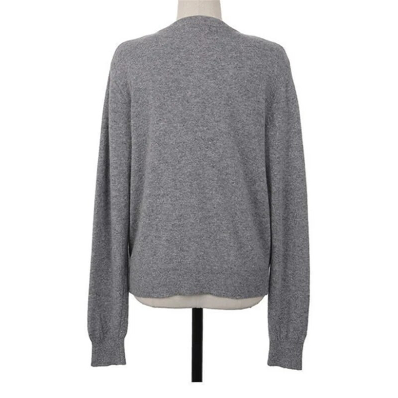 Sieviešu džemperis, pavasara rudens vienkrāsains, apaļš kakla izgriezums ar garām piedurknēm, brīvas, vienrindas temperamenta, vienkāršās svārki