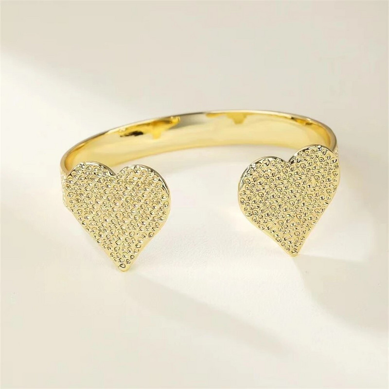 Jauna modes dubultā mīlestības atveres regulējama rokassprādze Sirds rokassprādze Eleganta mīlestības ķēdes rokassprādze sievietēm