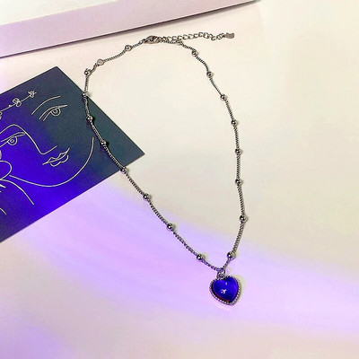 Jauna temperatūras maiņas kaklarota sievietēm, meitenēm, modes mīlestība, sirds kulonu kaklarota, kaklasiksnas kaula ķēde, rotaslietas dāvanas