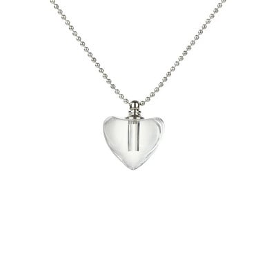 Κολιέ με διαφανές γυάλινο φιαλίδιο Ανοιγόμενο βιδωτό καπάκι για στάχτη άμμο χαλύβδινη αλυσίδα ευχών Μπουκάλι κρεμαστό Άρωμα Βαζάκια Κολιέ Γούρι