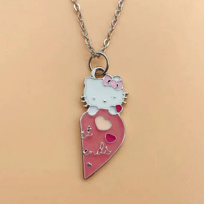 Jauka multfilmu kaķenīte Sanrio Anime bērnu ķēdes kaklarotas Jauka, doba kaķēna kristāla kaklarota sievietēm, meitenēm dzimšanas dienā