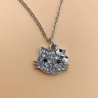 Jauka multfilmu kaķenīte Sanrio Anime bērnu ķēdes kaklarotas Jauka, doba kaķēna kristāla kaklarota sievietēm, meitenēm dzimšanas dienā