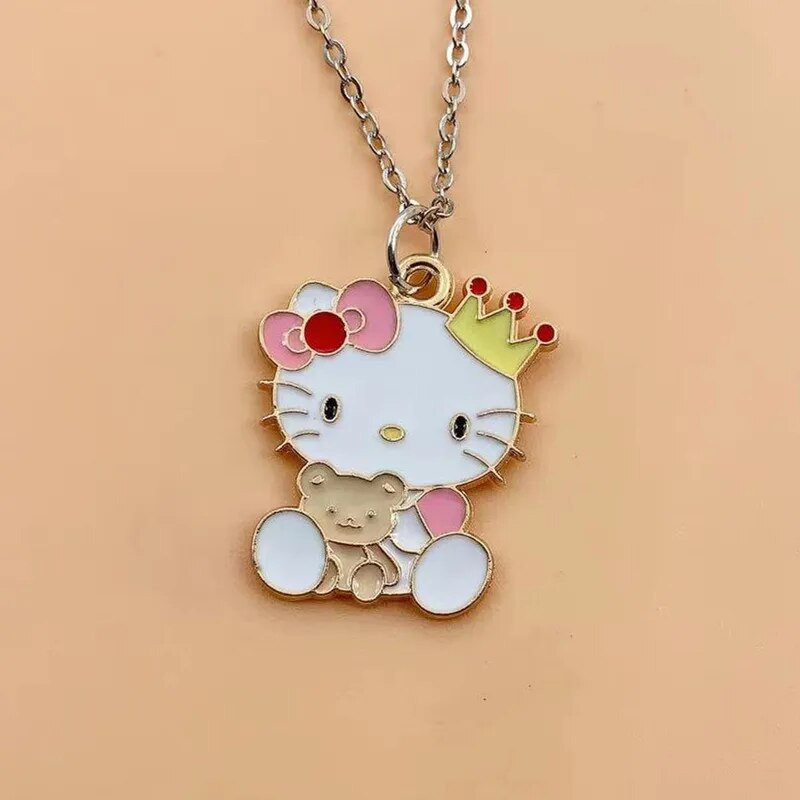 Jauka multfilmu kaķenīte Sanrio Anime bērnu ķēdes kaklarotas Jauka, doba kaķēna kristāla kaklarota sievietēm, meitenēm dzimšanas dienā