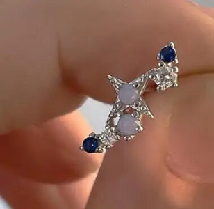 1 PC Armas armas armastussüda Cupid Butterfly Star Cross Stud kõrvarõngad Peen roosad sinised kivist kõrvarõngad naistele Y2k ehted