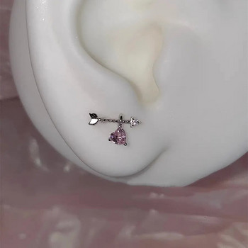 1 PC Sweet Cute Love Heart Cupid Butterfly Star Cross Stud σκουλαρίκια Εξαιρετικά ροζ μπλε σκουλαρίκια από στρας για γυναίκες Κοσμήματα Y2k