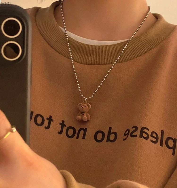 Korea mood armas plüüskaru ripats naiste kaelakee tüdrukutele naiste karukett kaelakeed jõulupeo ehete komplekt