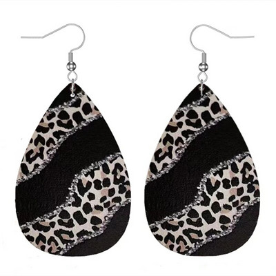 1 Pāris Bohēmijas modes stila PU ādas auskari ar leoparda apdruku Vīriešu un sieviešu ikdienas valkāšanai ausu rotaslietas Radoša personība