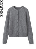 XNWMNZ sieviešu modes 2023. gada rudens/ziemas vilnas jaukts trikotāžas jaciņš sievietēm, vintage O kakla, garām piedurknēm, daudzpusīgs sieviešu mētelis