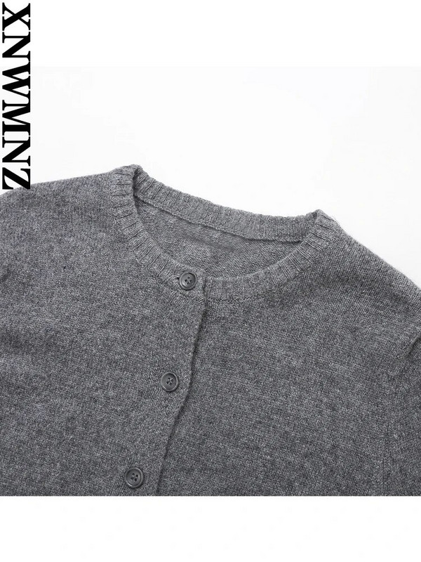 XNWMNZ sieviešu modes 2023. gada rudens/ziemas vilnas jaukts trikotāžas jaciņš sievietēm, vintage O kakla, garām piedurknēm, daudzpusīgs sieviešu mētelis