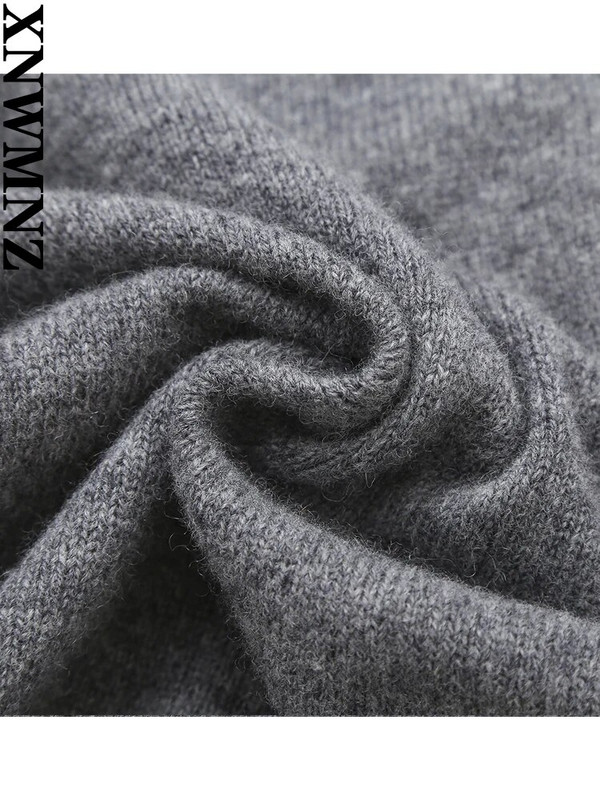 XNWMNZ sieviešu modes 2023. gada rudens/ziemas vilnas jaukts trikotāžas jaciņš sievietēm, vintage O kakla, garām piedurknēm, daudzpusīgs sieviešu mētelis