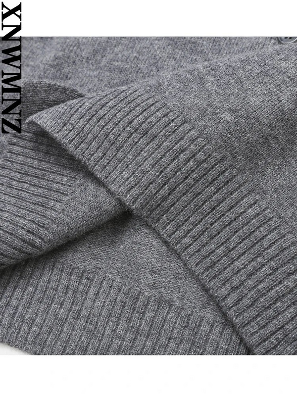 XNWMNZ sieviešu modes 2023. gada rudens/ziemas vilnas jaukts trikotāžas jaciņš sievietēm, vintage O kakla, garām piedurknēm, daudzpusīgs sieviešu mētelis