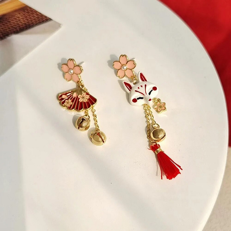 Naised Elegantne Hiina lilleline tutti rippuvad kõrvarõngad armsad loomad rippuvad kõrvarõngad temperament Jaapani sakura kõrvarõngad