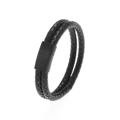 Vintage ar rokām austas divslāņu ādas dizaina rokassprādze vīriešiem personība ikdienas modes ballītei banketu rotaslietu vairumtirdzniecība