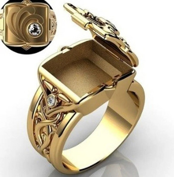 Изискан сребърен хип-хоп пръстен за мъже, ретро мода, метална резба, инкрустиран бял циркон, пръстен, викинг, пънк бижута