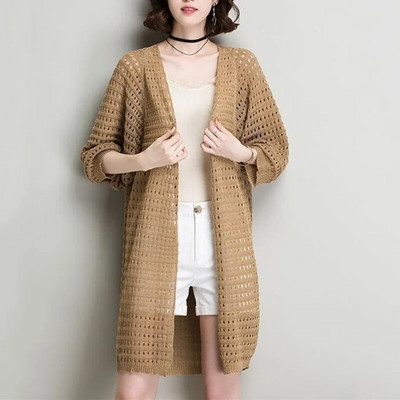 2022 m. vasaros rudens negabaritinis ilgas megztinis Moteriškas megztinis Moteriškas skara megztinis Moteriški ploni paltai moteriški laisvi viršutiniai drabužiai