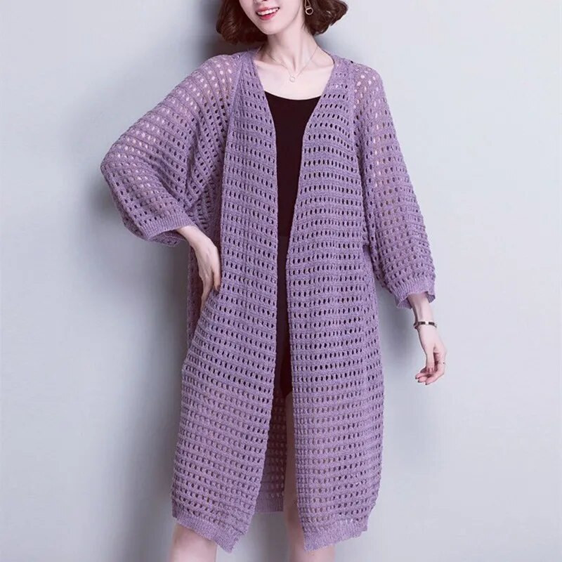 2022 m. vasaros rudens negabaritinis ilgas megztinis Moteriškas megztinis Moteriškas skara megztinis Moteriški ploni paltai moteriški laisvi viršutiniai drabužiai