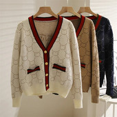 2022. aasta sügisene pikk kampsun Korea üherealine kootud magus multikas karu kootud jakk Naiste ülisuur kampsun