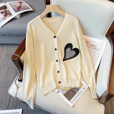 2022. aasta sügisene pikk kampsun Korea üherealine kootud magus multikas karu kootud jakk Naiste ülisuur kampsun