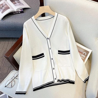 2022. aasta sügisene pikk kampsun Korea üherealine kootud magus multikas karu kootud jakk Naiste ülisuur kampsun