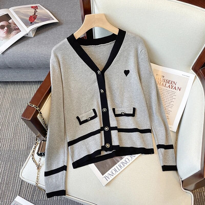 2022. aasta sügisene pikk kampsun Korea üherealine kootud magus multikas karu kootud jakk Naiste ülisuur kampsun