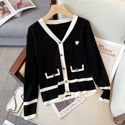 2022. aasta sügisene pikk kampsun Korea üherealine kootud magus multikas karu kootud jakk Naiste ülisuur kampsun