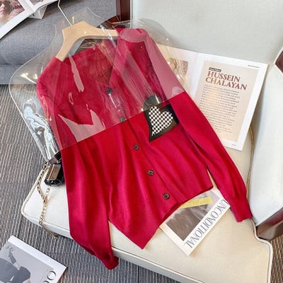 2022. aasta sügisene pikk kampsun Korea üherealine kootud magus multikas karu kootud jakk Naiste ülisuur kampsun