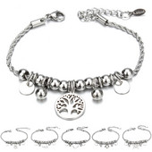 Jauna pūces ziloņa sirds Dzīvības koka šarmu rokassprādze nerūsējošā tērauda rokassprādzes Sieviešu DIY Juvelierizstrādājumu tauriņu rokassprādze sievietēm