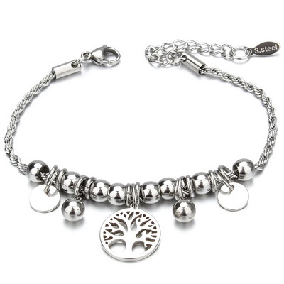 Jauna pūces ziloņa sirds Dzīvības koka šarmu rokassprādze nerūsējošā tērauda rokassprādzes Sieviešu DIY Juvelierizstrādājumu tauriņu rokassprādze sievietēm