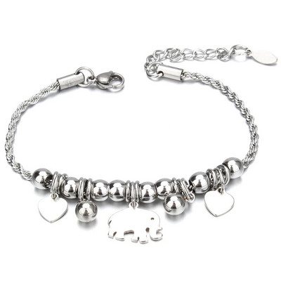 Jauna pūces ziloņa sirds Dzīvības koka šarmu rokassprādze nerūsējošā tērauda rokassprādzes Sieviešu DIY Juvelierizstrādājumu tauriņu rokassprādze sievietēm