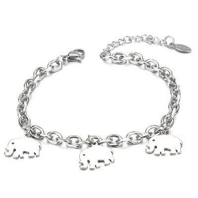 Jauna pūces ziloņa sirds Dzīvības koka šarmu rokassprādze nerūsējošā tērauda rokassprādzes Sieviešu DIY Juvelierizstrādājumu tauriņu rokassprādze sievietēm